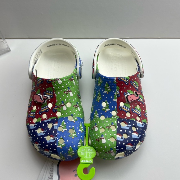 NWT Crocs x Vineyard  Vines Kids’ Crocs™ Holiday Patchwork Clogs SZ-C12 - Picture 7 of 15